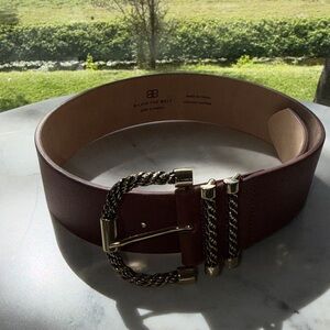 B-Low the Belt Rich Brown Belt with Twisted Gold Buckle